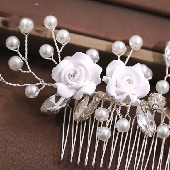 Свадебный гребень для волос с розами Свадебный гребень для волос с розами