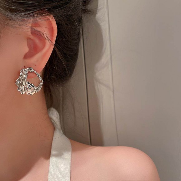 Серьги мятый стиль Серьги мятый стиль