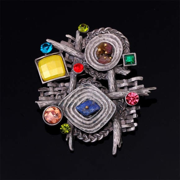 Винтажная ретро брошка Абстракция