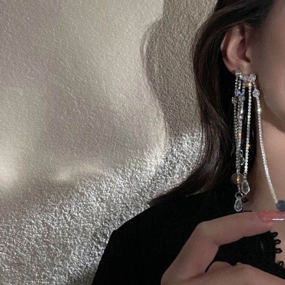 Серьги длинные Каффы кристалл Серьги длинные Каффы кристалл