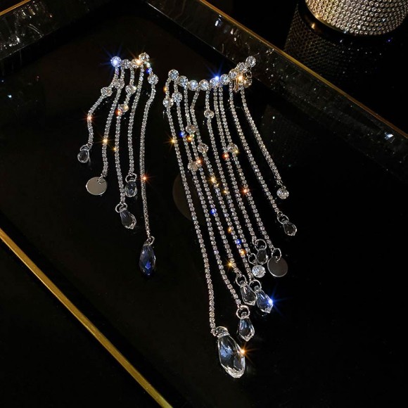 Серьги длинные Каффы кристалл Серьги длинные Каффы кристалл