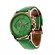 Жіночий годинник зі шкіряним ремінцем Geneva зеленого кольору