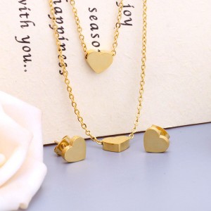 Набір прикрас із сталі Серце: кулон та сережки