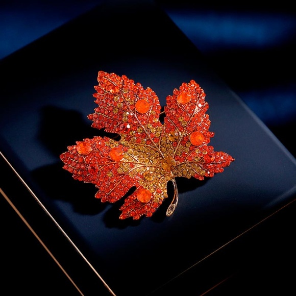 Брошка листок Золота осінь Еліт Брошка листок Золота осінь Еліт