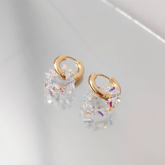 Серьги подвески ювелирное стекло Грань