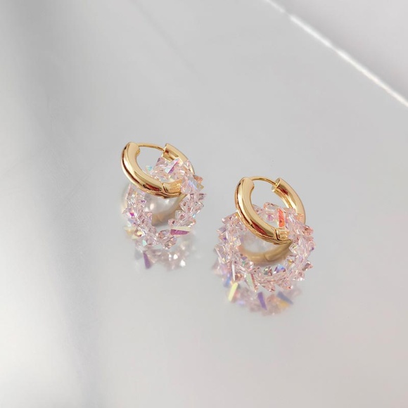 Серьги подвески ювелирное стекло Грань