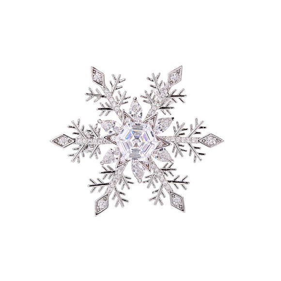 Премиум брошь зимняя Снежинка