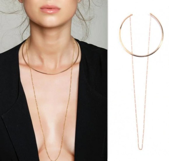 Чокер Манжет кольцо с цепочкой