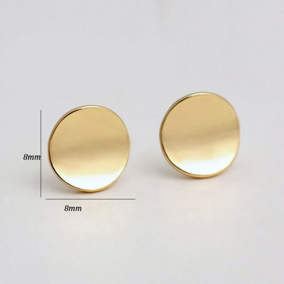 Сережки гвоздики Кругла платівка