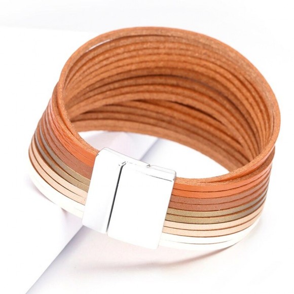 Женский кожаный браслет Полосы СТ