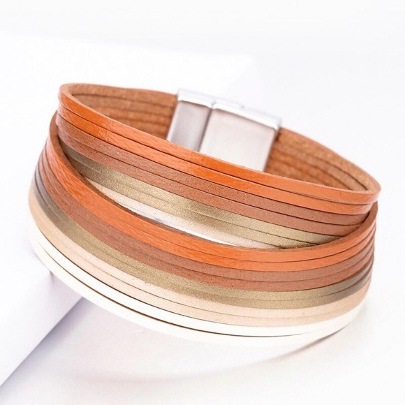 Женский кожаный браслет Полосы СТ