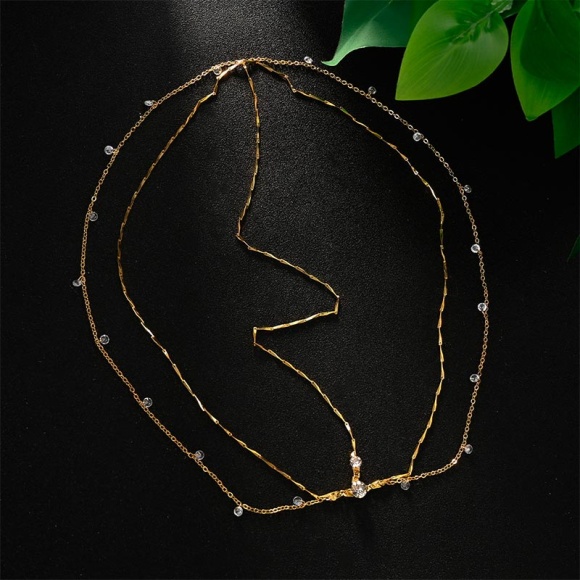 Тика для волосся з ланцюжками кристал Тика для волосся з ланцюжками кристал