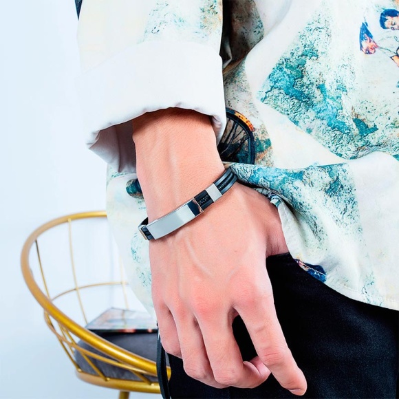 Браслет із каучуку та сталі Stainless Steel Браслет із каучуку та сталі Stainless Steel