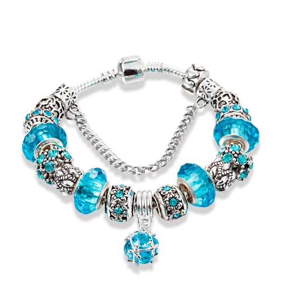 Браслет Пандора Голубой Кристалл Браслет Пандора Голубой Кристалл