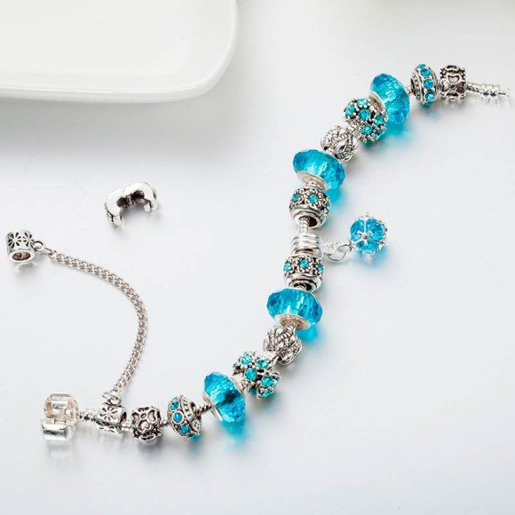 Браслет Пандора Голубой Кристалл Браслет Пандора Голубой Кристалл