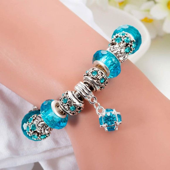 Браслет Пандора Голубой Кристалл Браслет Пандора Голубой Кристалл