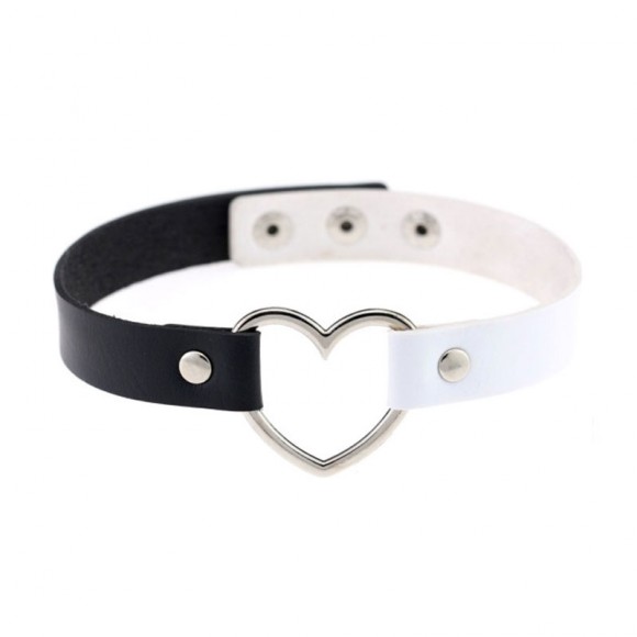Кожаный чокер Сердце Два цвета Кожаный чокер Сердце Два цвета