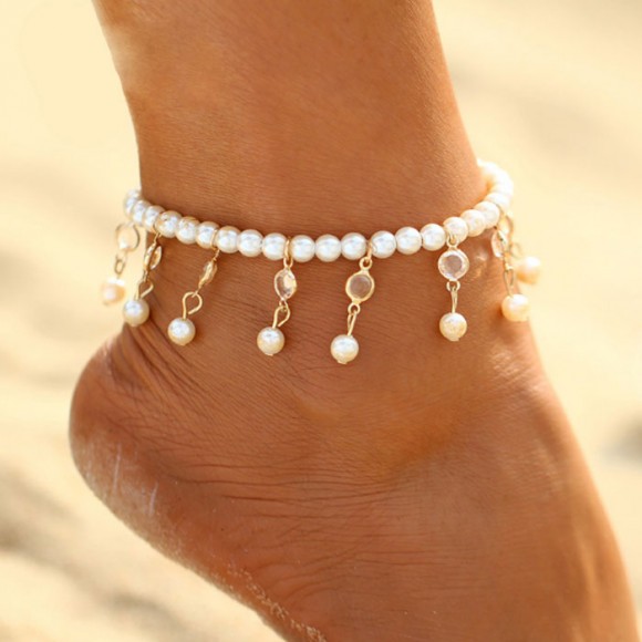 Браслет на ногу Жемчужина на резинке Браслет на ногу Жемчужина на резинке