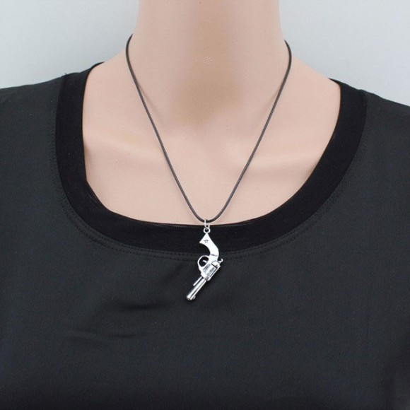 Кулон Пістолет на чорному шнурку