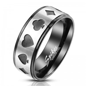 Кільце зі сталі Spikes Карткова масть R-M6823 Кільце зі сталі Spikes Карткова масть R-M6823