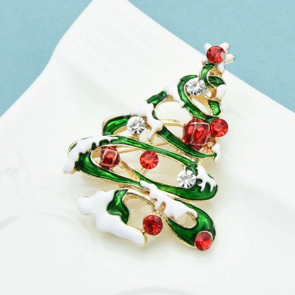 Брошка новорічна сніжна Ялинка