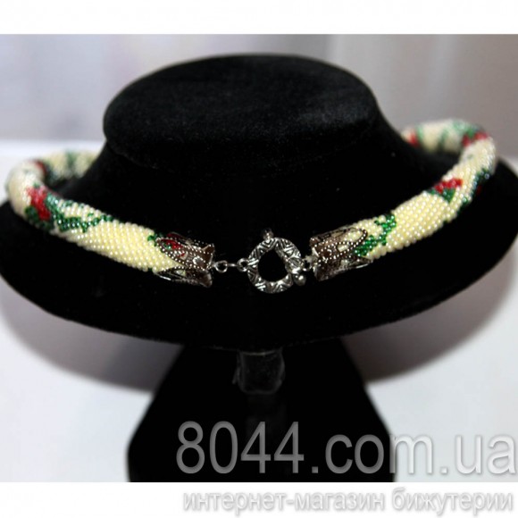 Колье жгут из бисера Розы