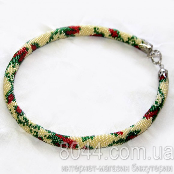 Колье жгут из бисера Розы