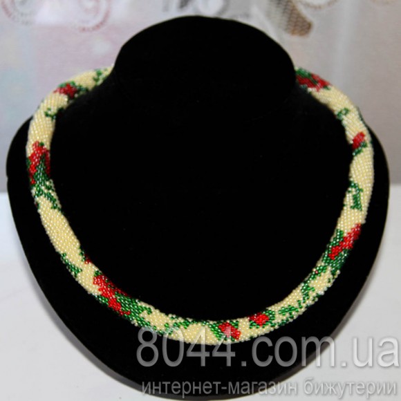 Колье жгут из бисера Розы