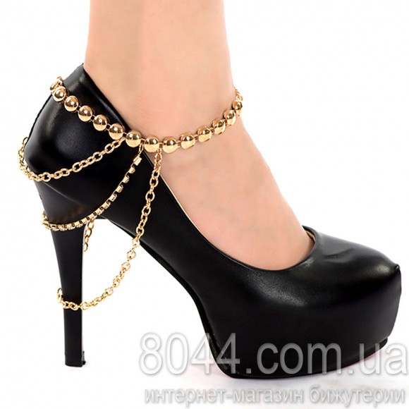 Браслет на ногу з ланцюжками Кульки Браслет на ногу з ланцюжками Кульки