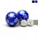 Серьги шарики Диор (Dior) Синие снежинка с кристаллами сваровски