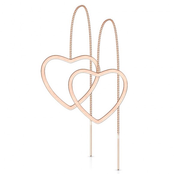 Сережки протяжки із сталі Spikes Серце SE3647