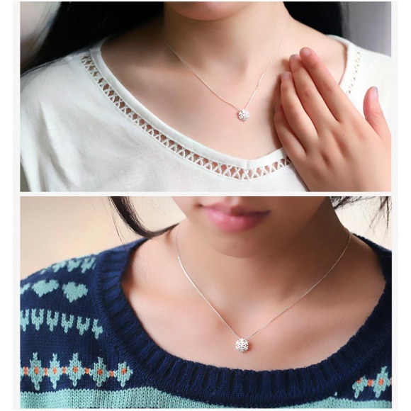 Кулон з ланцюжком ніжна Сніжинка