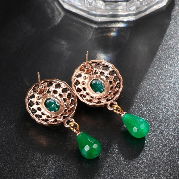 Серьги подвески с камнями Элиф Серьги подвески с камнями Элиф