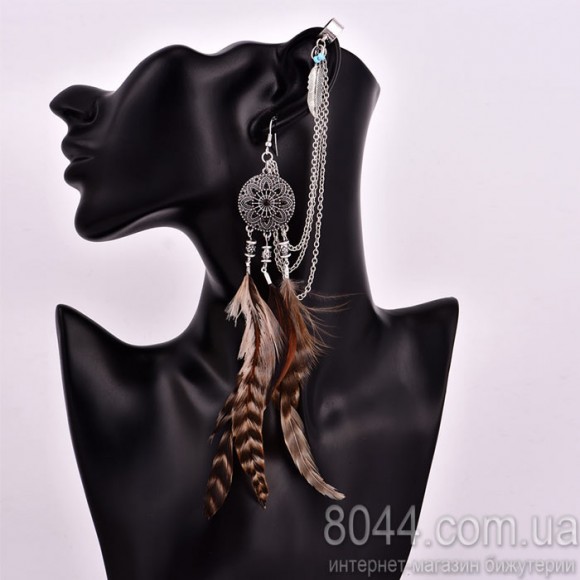 Кафф с проколом Перья