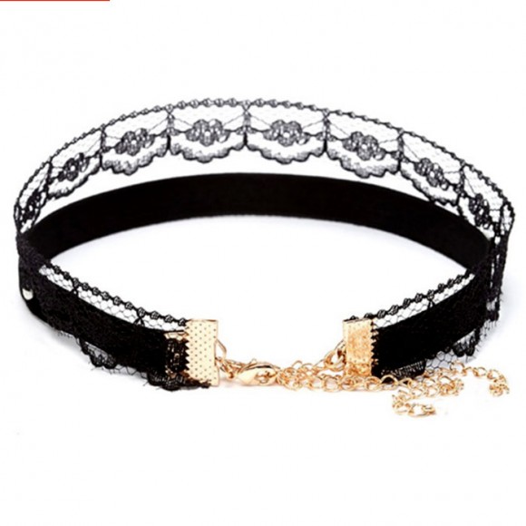 Чокер на шею Black lace (набор из 2 шт)