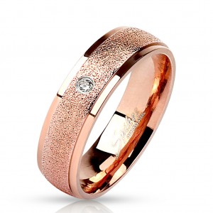 Кольцо из стали Spikes Rose Gold с камушком Кольцо из стали Spikes Rose Gold с камушком