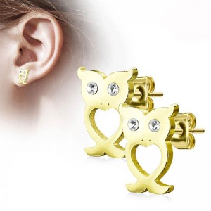Серьги гвоздики из стали Spikes Сова SE2515 Серьги гвоздики из стали Spikes Сова SE2515