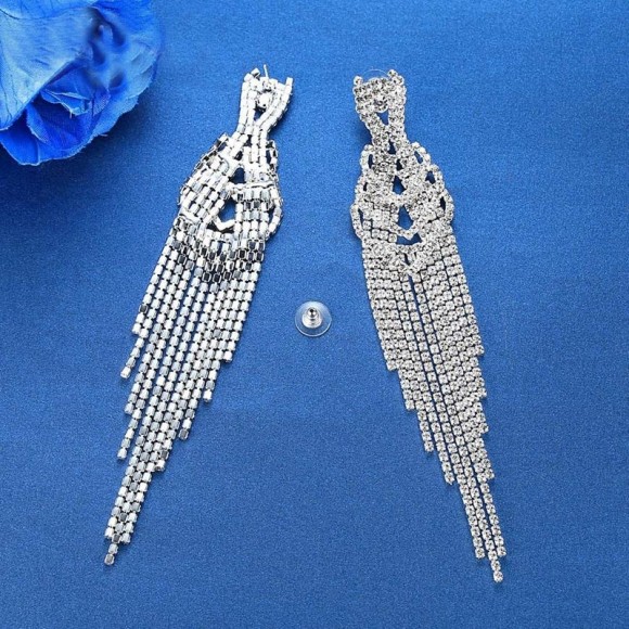 Серьги висюльки Кристальные