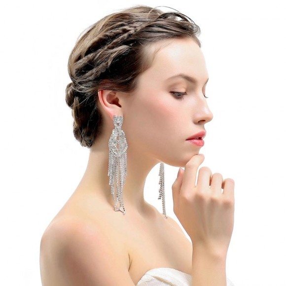 Серьги висюльки Кристальные