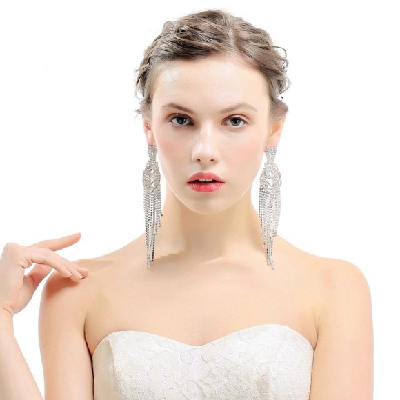 Серьги висюльки Кристальные