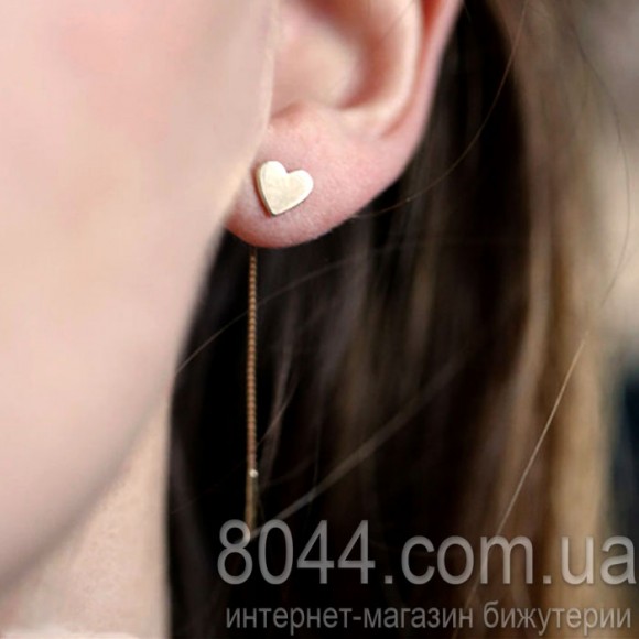  Серьги гвоздики Сердечко