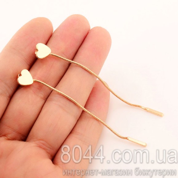  Серьги гвоздики Сердечко