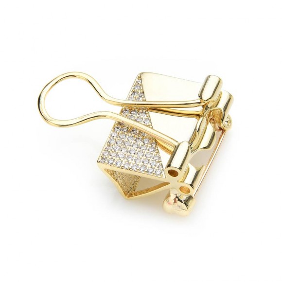 Брошь канцелярский зажим Биндер