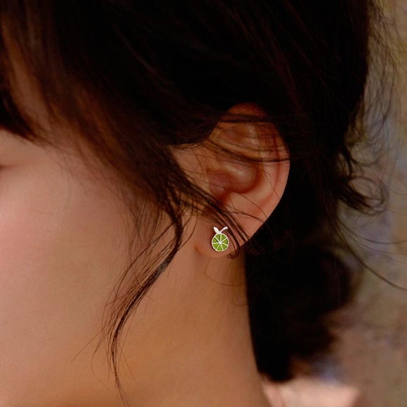 Серьги гвоздики Лимон