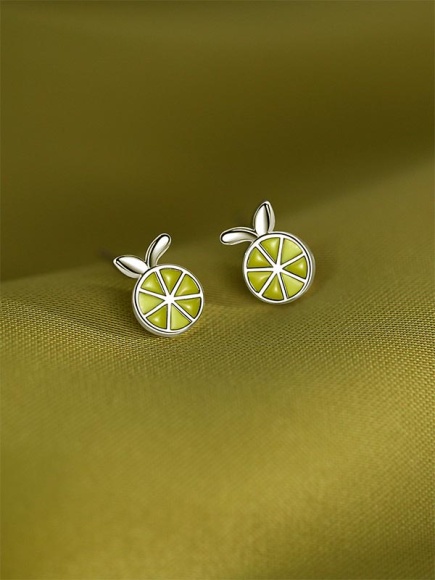Серьги гвоздики Лимон