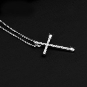 Кулон с цепочкой Крест с кристаллами