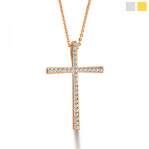 Кулон з ланцюжком Хрест із кристалами