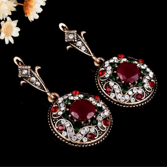 Сережки підвіски з рубіном Хатідже Сережки підвіски з рубіном Хатідже