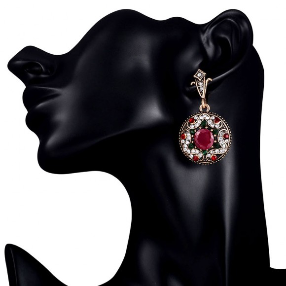 Сережки підвіски з рубіном Хатідже Сережки підвіски з рубіном Хатідже