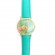 Женские часы с кожаным ремешком Geneva Цветочные мятного цвета